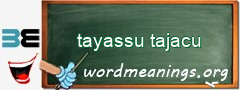 WordMeaning blackboard for tayassu tajacu